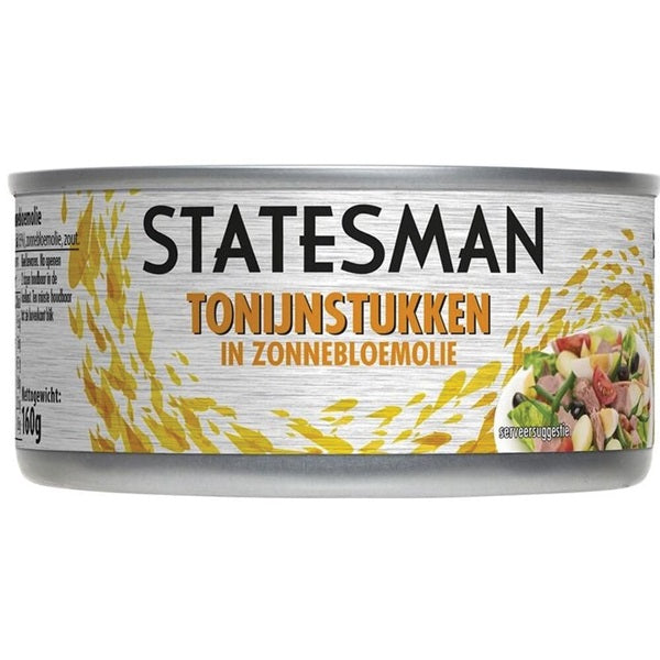 Statesman tonijnstukken in zonnebloemolie