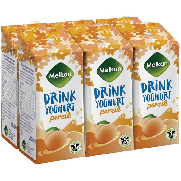Melkan drinkyoghurt perzik 6-pack